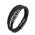 Fashion Hot Selling Multi-layer Braided Bracelet to My Son Gift Magnetic Clasp Leather Bracelet for Men