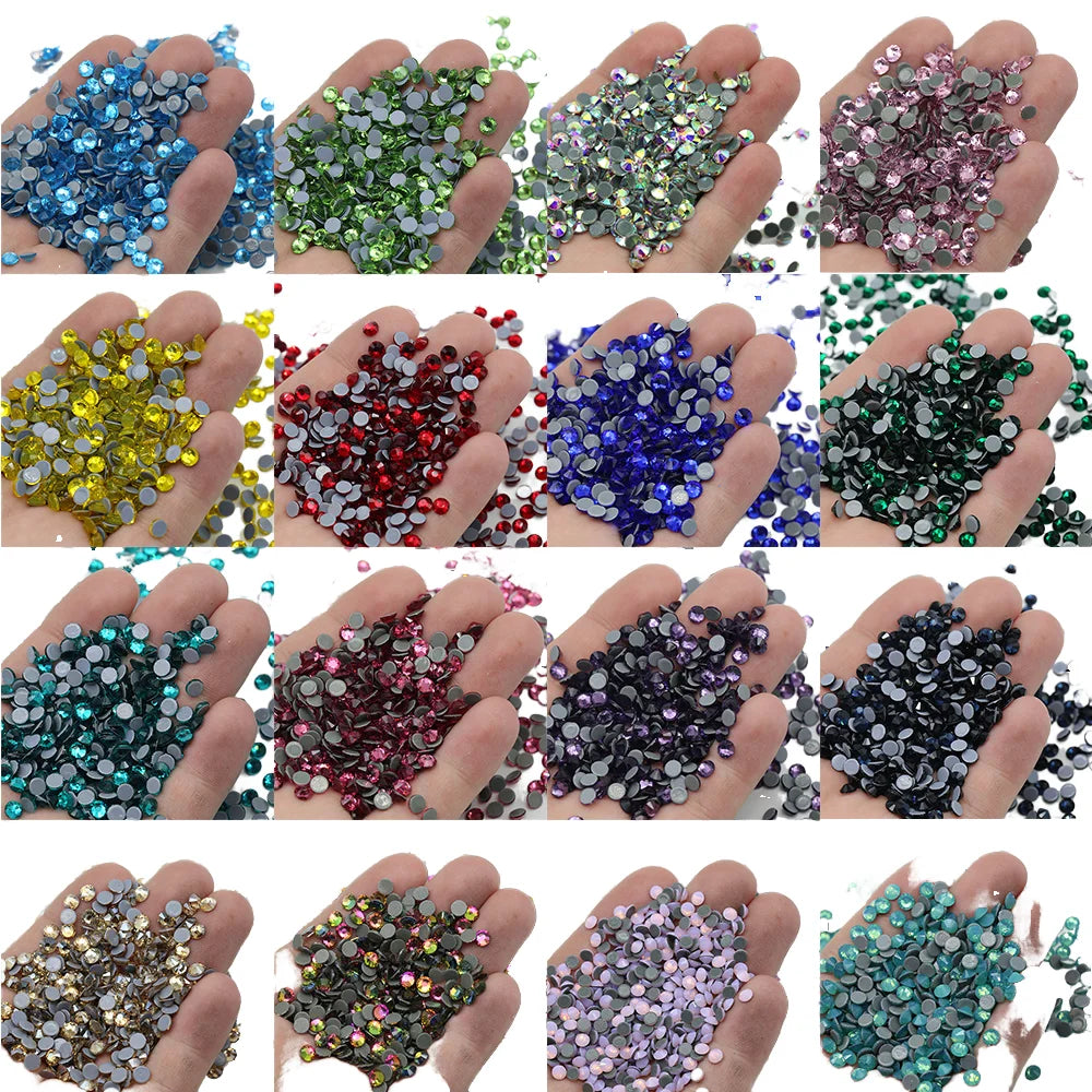 Colorful Crystal Glass HotFix Flatback Loose Rhinestones Bulk Flat Back Iron-on Rhinestones for Garment Accessories