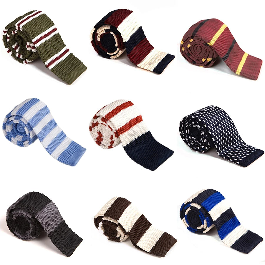 Slim Necktie 5.5cm Knit Narrow Neck Ties Knitted Woven Men Tie for Men Business