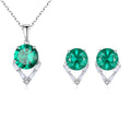 CZCITY Necklace Girl Jewelry Earring Minimalist Gemstone Dainty for Woman Cubic Zirconia Jewelry Set