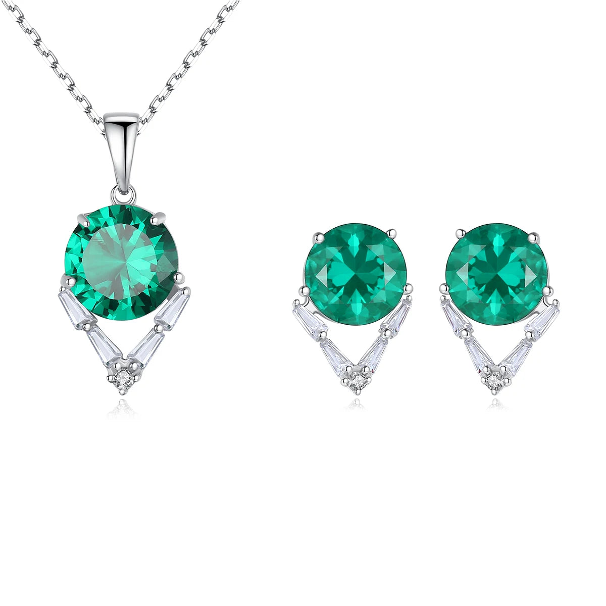 CZCITY Necklace Girl Jewelry Earring Minimalist Gemstone Dainty for Woman Cubic Zirconia Jewelry Set