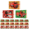 Christmas Doughnut Cookie Package Box with Window Xmas Holiday Party Favour Candy Treat Paper Box with Ribbon for Christmas Gift