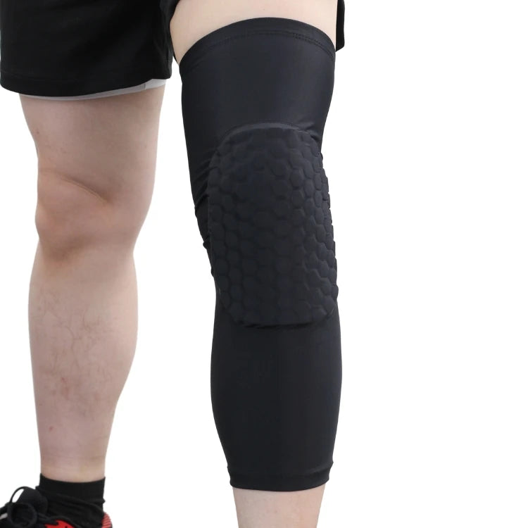 Anti-Slip Honeycomb Breathable Knee Stabilizer Compression Sleeve with Pain Relief 7mm Thick for Basketball Crawling and Spring