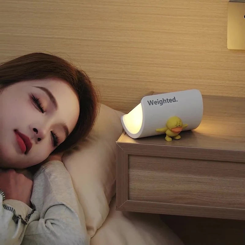 2025 New Creative Desk Lamp Load Carrying Duck Nightlight Charging Warm Bedroom Fun Lying Flat Duck Bed Headlight
