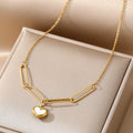 Hot Sale  Stainless Steel Necklace for Women Exquisite Simple Popular Pendant Necklaces 18k Gold Plated Chain Jewelry