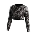 Women's Cropped Shirt Raglan Sleeve Tight Fit Breathable Cooling Fabric Ergonomic Seams Gym Workout Gear