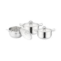 Modern 6-Piece Stainless Steel Casserole Cookware Set Single Bottom Eco-Friendly Hand Wash Only Gas Induction Ready Metal