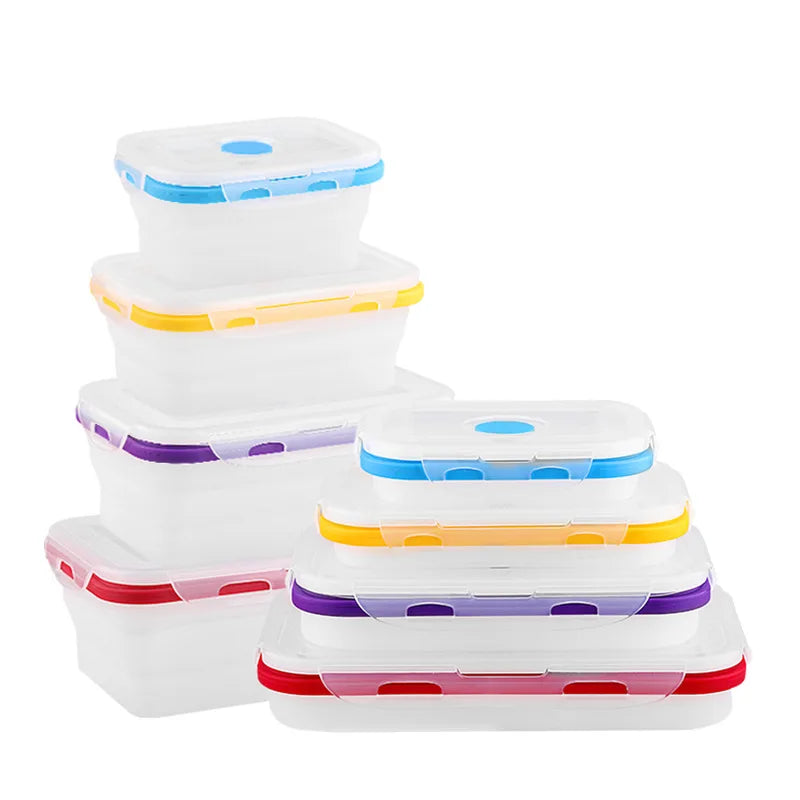 J8145 Silicone Click to Go Lunch Box Stackable Lunch Box Set Silicone  Bento Lunch Box