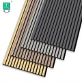 TianGe 2600X40 Modern Fireproof Waterproof 3D Decorative Oak Wallnut Colour Slat Three Side Veneer Acoustic Panel Graphic Design