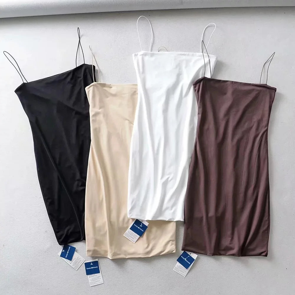Double Layer Rubber Band Sling Tube Top Skirt Ladies Summer Backless Tight Dresses for Women