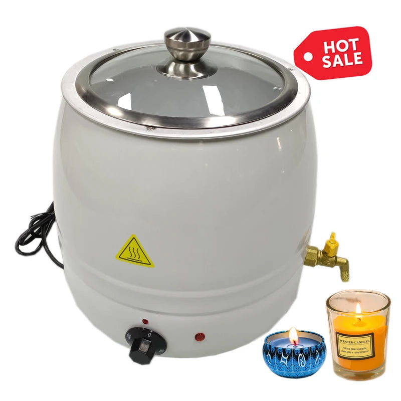 Electric Metal Soy Wax Candle Making Kit DIY Scented Candle Melter Machine with Stainless Steel and 10L Capacity