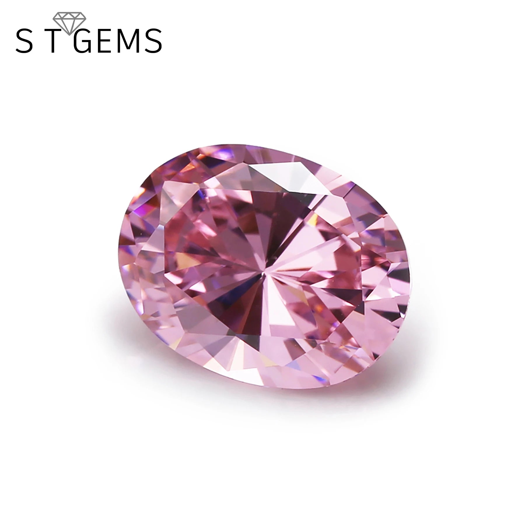 High Quality 100 Pcs Ready to Ship Pink Loose Cubic Zirconia Stones Synthetic CZ  Oval Shape Cubic Zirconia