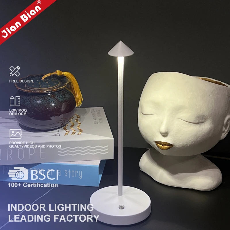 Dimmable Wireless Lamp Waterproof Portable Outdoor Battery Operated Cordless Table Lamp Rechargeable LED