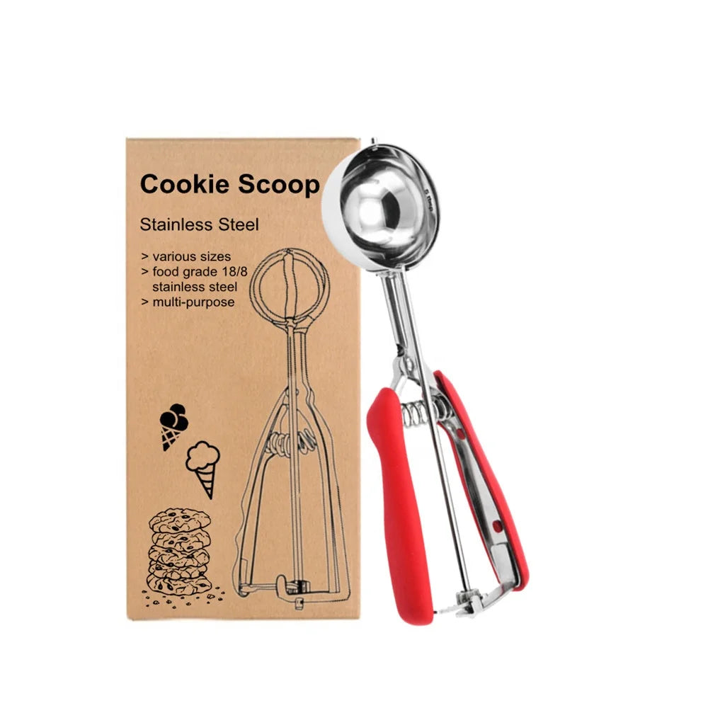 RTS 304 Stainless Steel Cookie Scoop Ice Cream Scoop Set With Trigger Handle