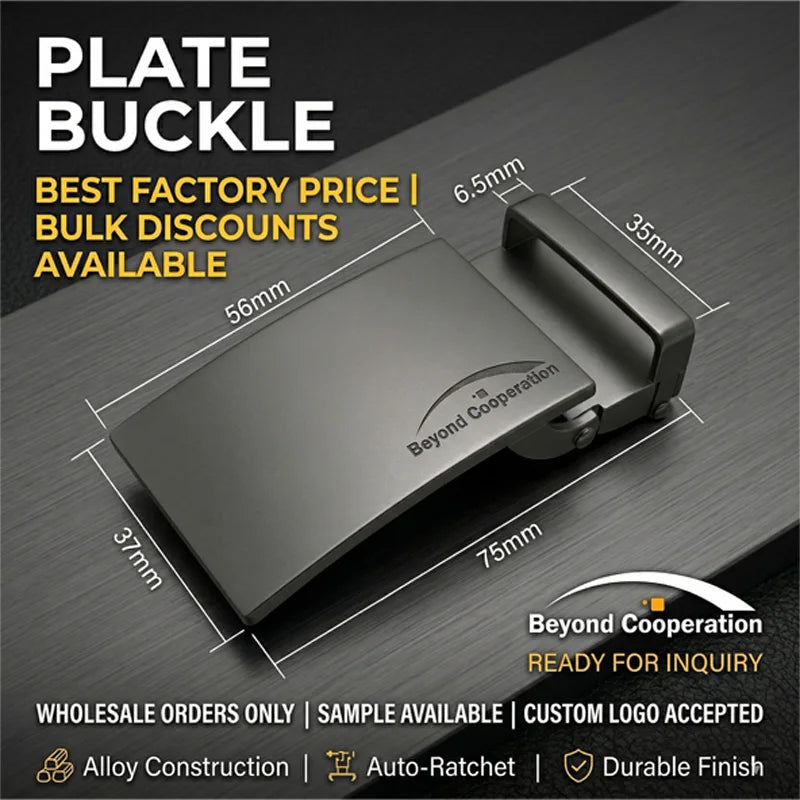 Trusted Male Belt Supplier's 35mm Zinc Alloy Belt Fashion Accessories with 35mm Belt for Buckle Plate and Loop