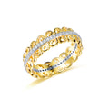 Luxury 3A White Cubic Zirconia Steel Ring Gold Plating Cubic Zircon Brass Ring