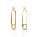 Chris April Fashion Jewelry 316L Stainless Steel Simple PVD Gold Plated Large Pins Drop Earring