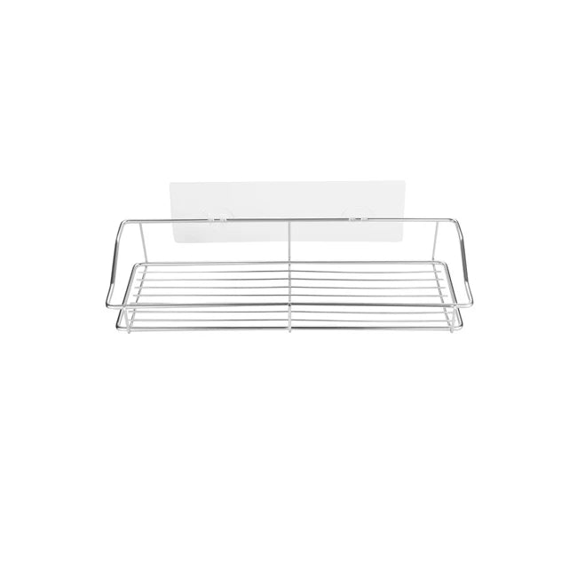 Shower Shelf Bathroom Sink Organizer Storage Kitchen Rack Traceless Transparent Shelf Adhesive 304 Stainless Steel