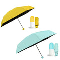 Mini Five-Fold Capsule Umbrella with Plastic Handle Classic Design UV Protection Easy to Carry for Travel and Rainy Days