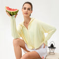 Women Gym Sports Wear Tshirts Cool Sun protection Clothing Anti-UV Riding Cardigan Hoody Long Sleeves Outdoor Tees