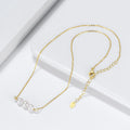 BGPN20 Handmade 925 Sterling Silver Pearl Necklace 3 Pieces 6mm Real Cultured Baroque Pearl Pendants Necklace for Women Girls
