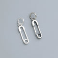 Simple 925 Sterling Antique Silver Paper Clip Pendant With Ring for Jewelry Finding