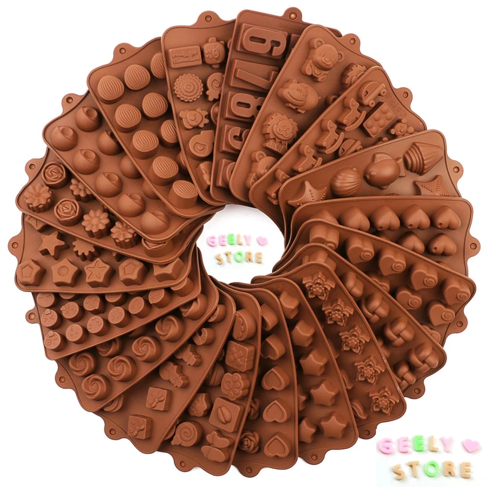 Hot Sale Rectangle Silicone Chocolate Molds Baking Tools Decoration Non-stick DIY Fondant Cake Mould Jelly and Candy Mold