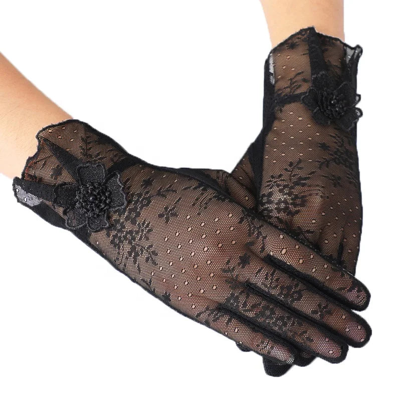 Luxury Fashion Bridal Accessories Women Lace Hand Gloves