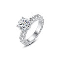 925 Sterling Silver 2ct Moissanite Cluster Engagement Wedding and Bridal Rings Rhodium Plated Trendy Women's