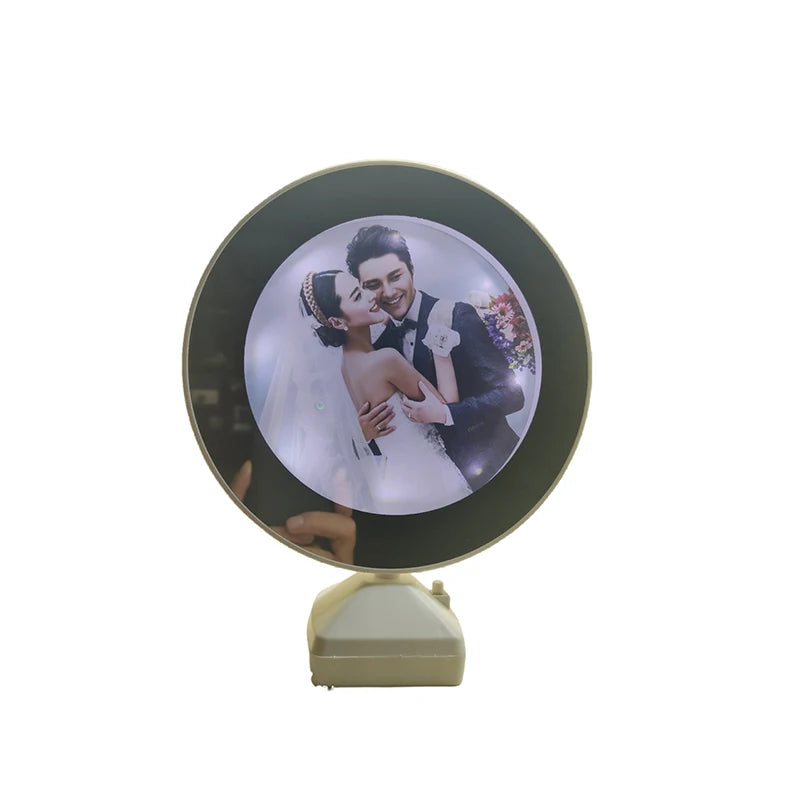Prefect Home Decoration and Gifts Plastic Round Led Photo Frame With Mirror