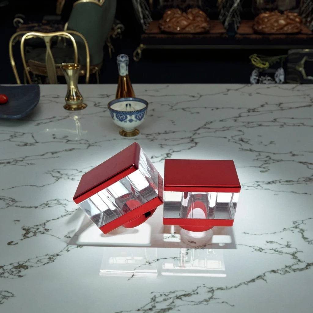 Shiny Red Luxury Rectangle Perfume Cap 15mm Smart Lids ABS Plastic for Parfum Bottles