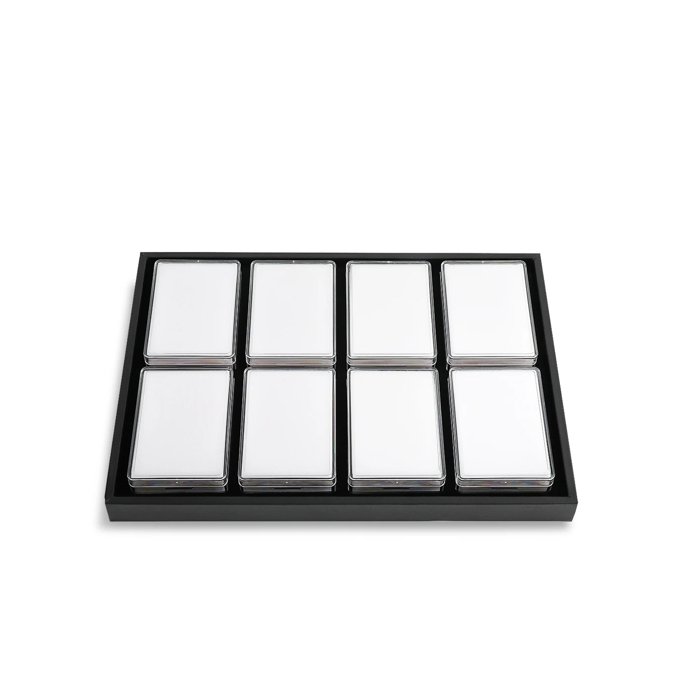 DK21669-8 Clear Acrylic Gem Box With White or Black Insert Fashionable Gemstone Box Tray Set