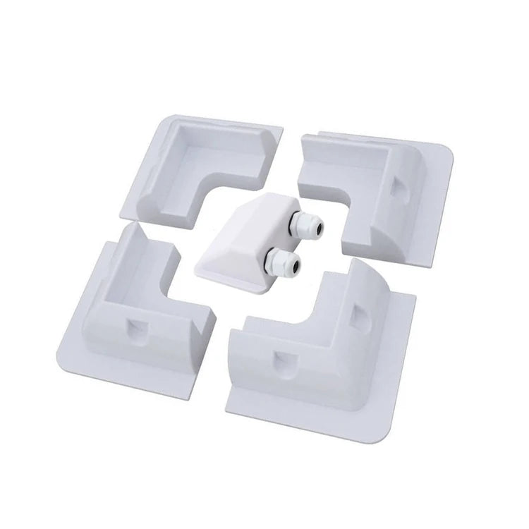 Solar Panel ABS Plastic Corner Brackets with Cable Entry Gland for Installing Solar Panels on RV Boat and Caravan Roofs