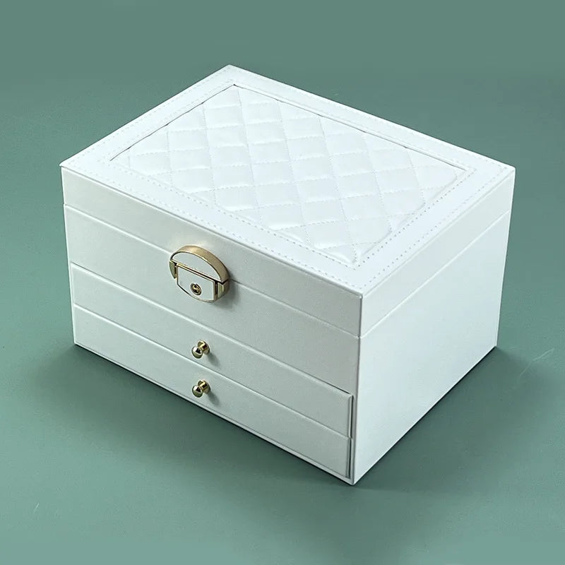 Luxury Large Capacity Multi-Layer Drawer Anti-Oxidation Jewelry Box for Earrings Custom Logo for Organizing Storage