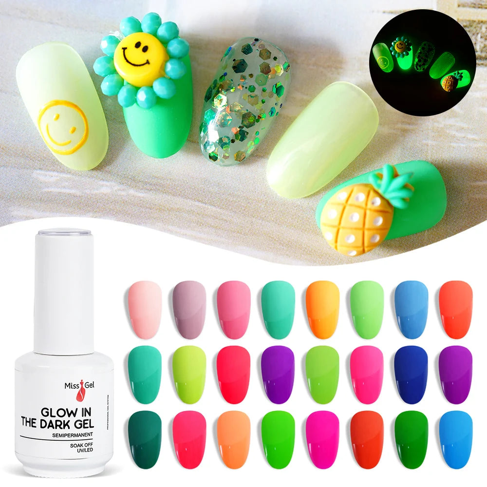 MissGel Wholesale Vendor Glow in the Dark Gel Polish Custom Private Label Bulk Organizer Salon Nail Supplies for Professionals