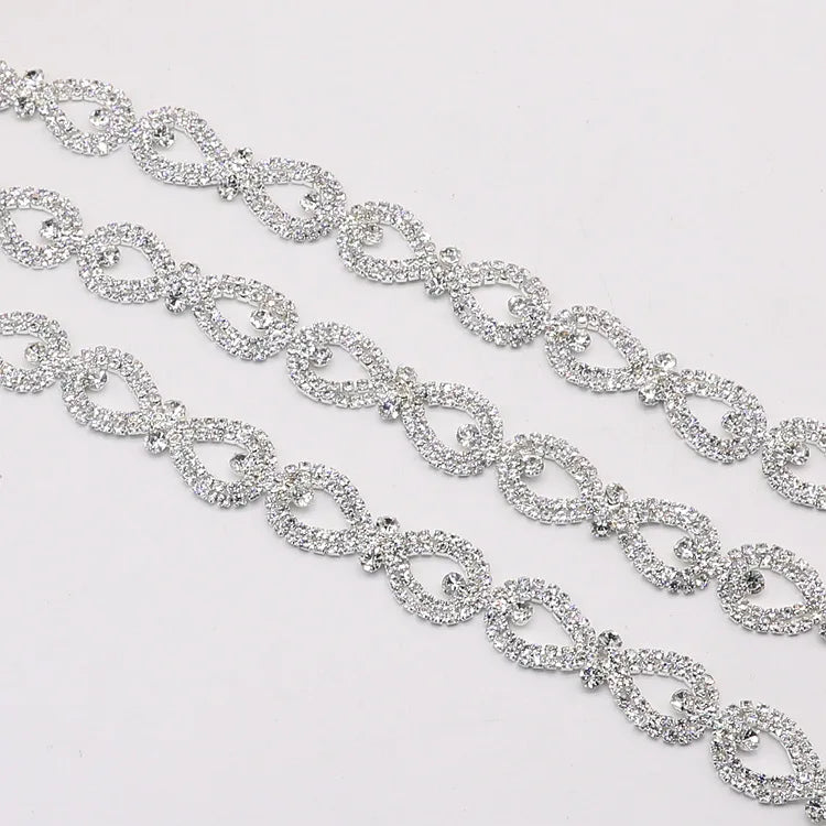 Fancy Figure 8 Rhinestone Chain Trimming DIY Wedding Accessories Rhinestone Chain