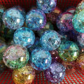 Wholesale Polished Aura Crack Glass Stone Ball Electroplating Color Crystal Sphere