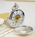 Double Side Antique Hollow Manual Hand Winding Retro Roman Mechanical Pocket Watches
