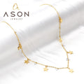 Ason 2023 New Fashion Stainless Steel Jewelry Necklace 7 Star Accessories 7 Zircon Necklace for Women