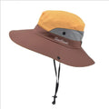 Women Summer Sun Hat Outdoor UV Protection Fishing Hat Wide Brim Foldable Beach Bucket Hat With Ponytail Hole