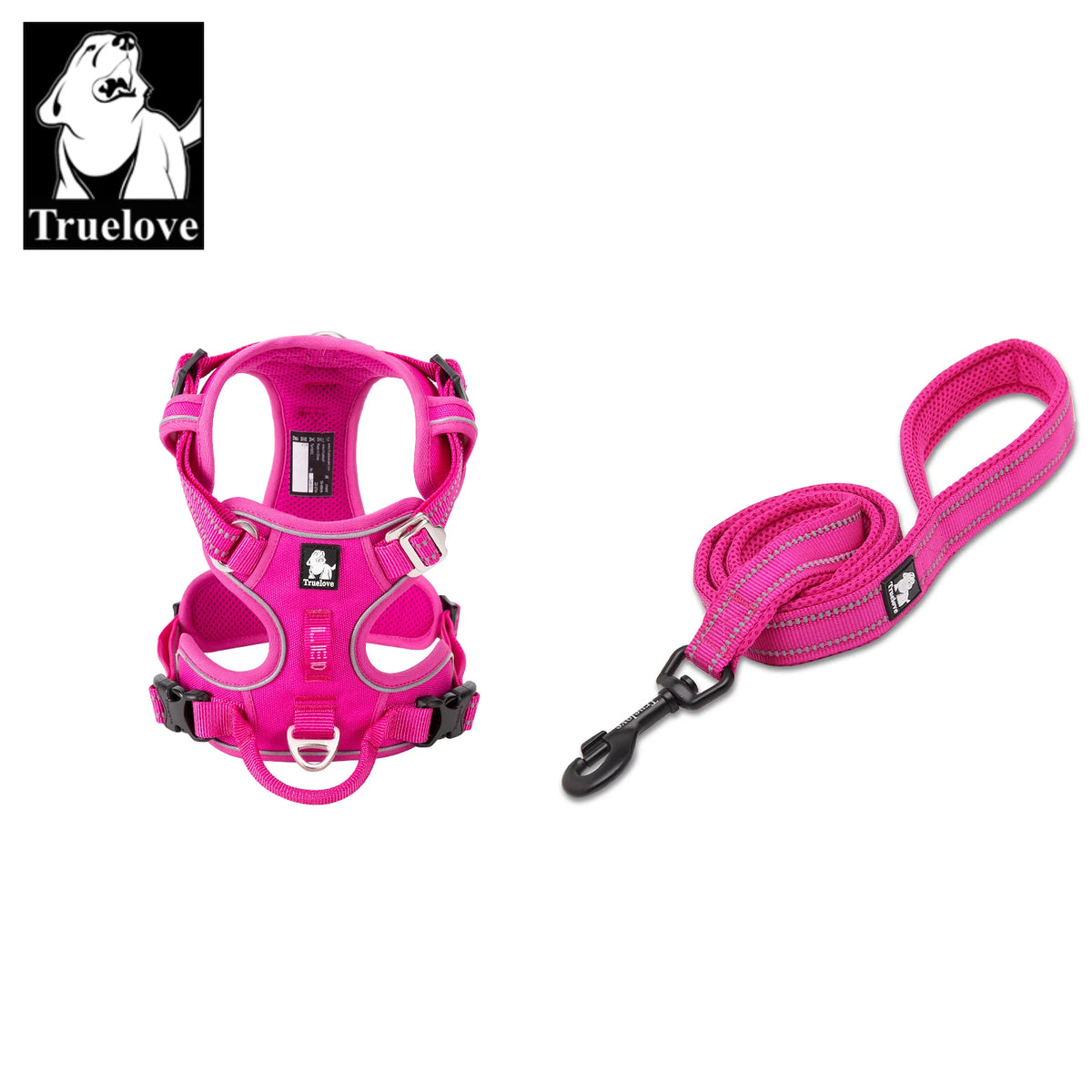 Truelove Best-selling Stocked Outdoor Adjustable Breathable Dog Harness Classic Luxury Reflective Light Dog Harness Leash Set