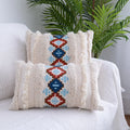 Innermor Luxury Morocco Boho Embroidered Throw Pillow Cover Floral Striped Patterns 100% Cotton for Home Hotel Christmas Decor