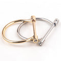 Fashion Jewelry Metal Gold Horseshoe Bangle Alloy Rhinestone D Punk Shackle Screw Open Cuff Bracelet Bangle