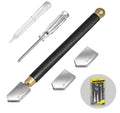 Pencil Style Oil Feed Carbide Tip Glass Cutter Tool Set 2mm-20mm with 2 Bonus Blades and Screwdriver