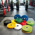 China Colorful Weightlifting Bumper Plates Rubber Coated 5/10/15/20/25kg Commercial Use Fitness Gym Equipment Full Set