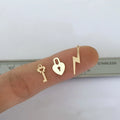 14K Gold Filled Jewelry Charm Fancy Little Key Lock Lightning Pendant for Jewelry Making