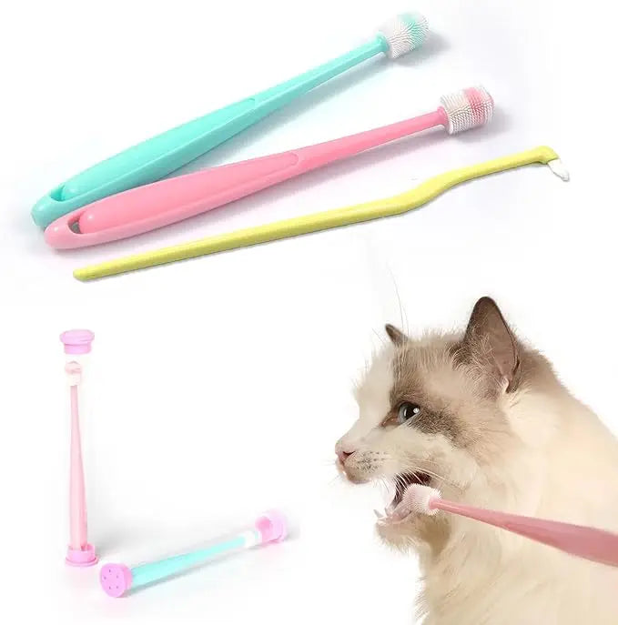 360 Dog Toothbrush Cat Toothbrush Dog Tooth Brush Soft Silicone Deep Pet Teeth Cleaning Kit