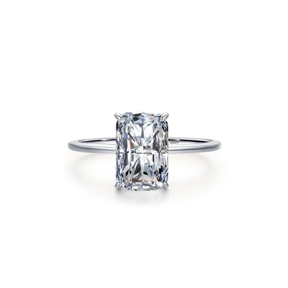 Twinkling 925 Sterling Silver Engagement Square Cubic Zircon Stone Design Promise Rings for Women Bridal Jewelry Accessories