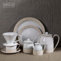 Merlin Living Modern Chinese Porcelain Dinnerware Sets Wabi-Sabi Style for Home Decor Minimalist Ceramic Dinnerware