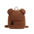 Cute Bear Shaped Plush Backpack Soft and Durable Polyester Lined Rucksack with Handle for School Travel Shopping Winter Use